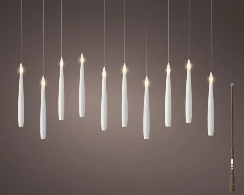 LED čarobne sveče bele 15 cm, komplet 10 kosov