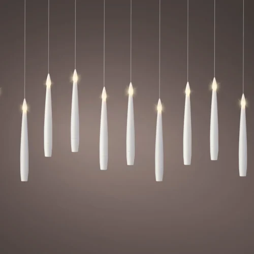 LED čarobne sveče bele 15 cm, komplet 10 kosov
