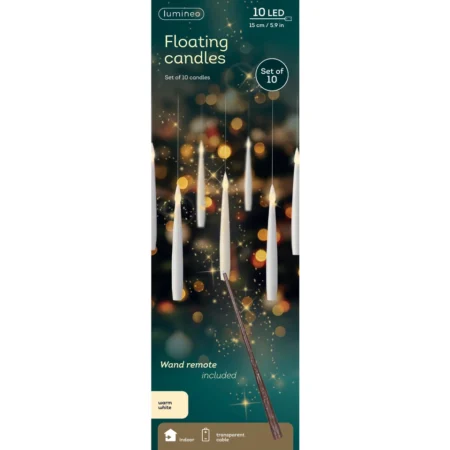 LED čarobne sveče bele 15 cm, komplet 10 kosov_2