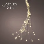 Mikro LED lučke topla bela 210cm - srebrni kabel