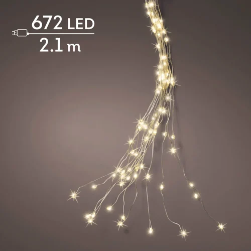 Mikro LED lučke topla bela 210cm - srebrni kabel