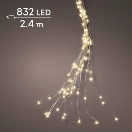 Mikro LED lučke za jelko srebrni kabel 240 cm
