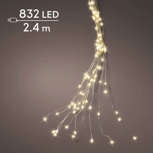 Mikro LED lučke za jelko srebrni kabel 240 cm
