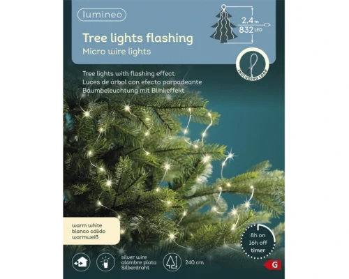 Mikro LED lučke za jelko srebrni kabel 240 cm_5